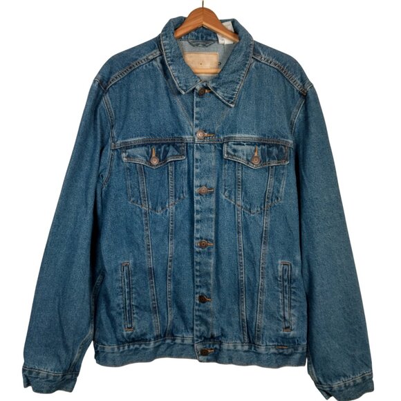 WVU Mountaineers Football Jean Jacket Men XL West Virginia University Upcycled - Picture 2 of 16